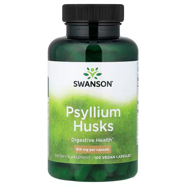 Swanson Psyllium Husks 610mg | Natural Fibre for Constipation, Cholesterol & Digestive Health