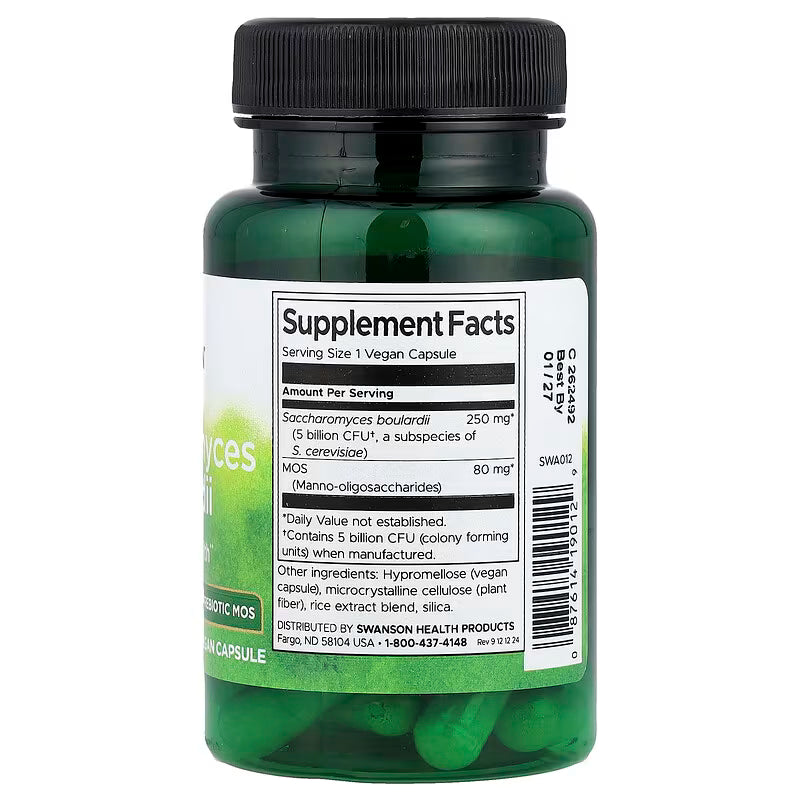 Saccharomyces Boulardii Probiotic, 30 Veg Caps, Swanson supplement by Swanson – product image