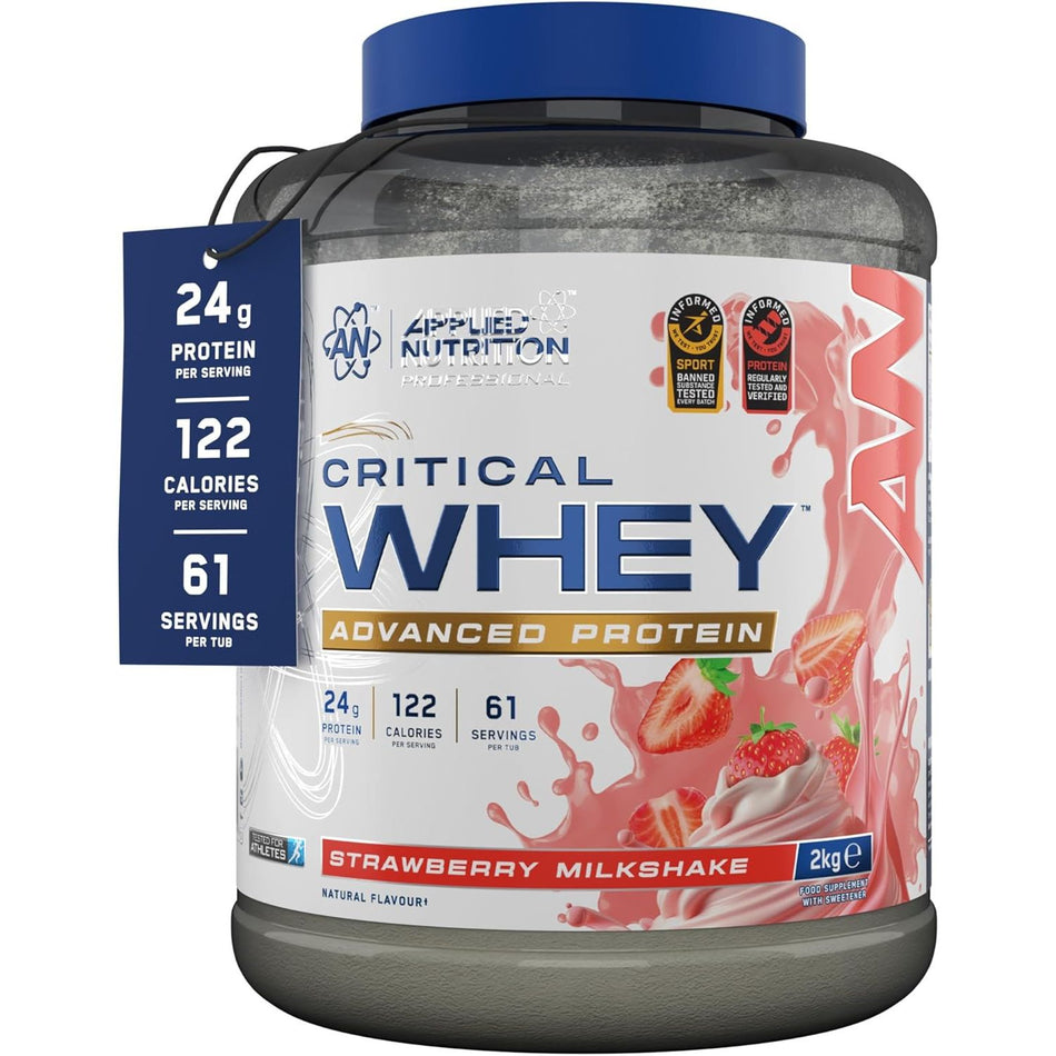 Applied Nutrition Critical Whey Protein Powder – 24g Protein, BCAAs & Glutamine | Muscle Growth & Recovery | 2kg - United Vitamins
