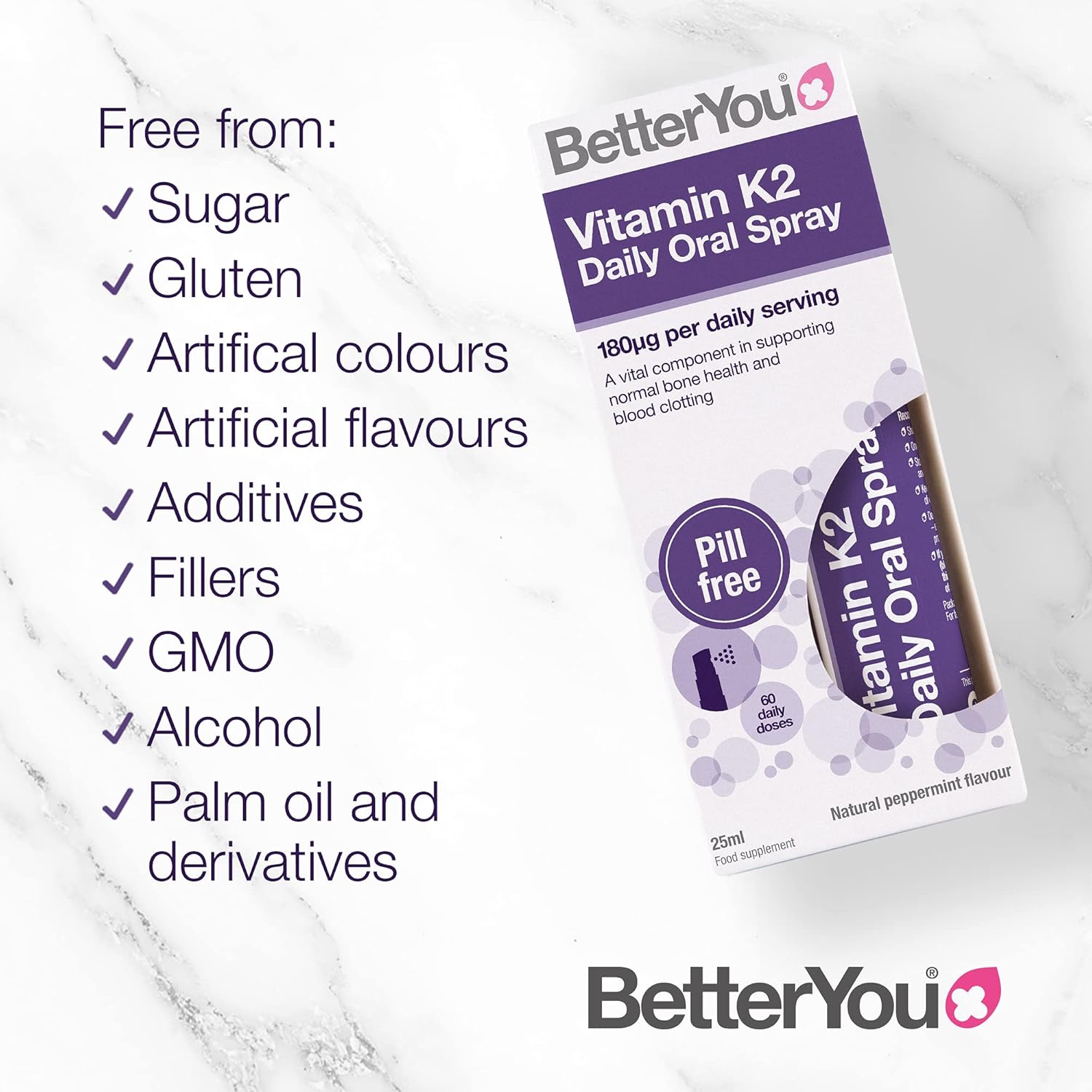 Vitamin K2 Oral Daily Oral Spray - BetterYou - United Vitamins