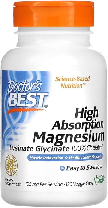 Doctor's Best High Absorption Magnesium 105mg | 100% Chelated TRAACS® | Starter & Maintenance Dose - United Vitamins