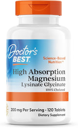 Doctor's Best High Absorption Magnesium 200mg | 100% Chelated TRAACS® | Muscle, Energy & Nervous System Support - United Vitamins
