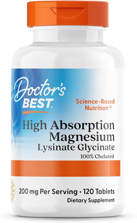 Doctor's Best High Absorption Magnesium 200mg | 100% Chelated TRAACS® | Muscle, Energy & Nervous System Support - United Vitamins