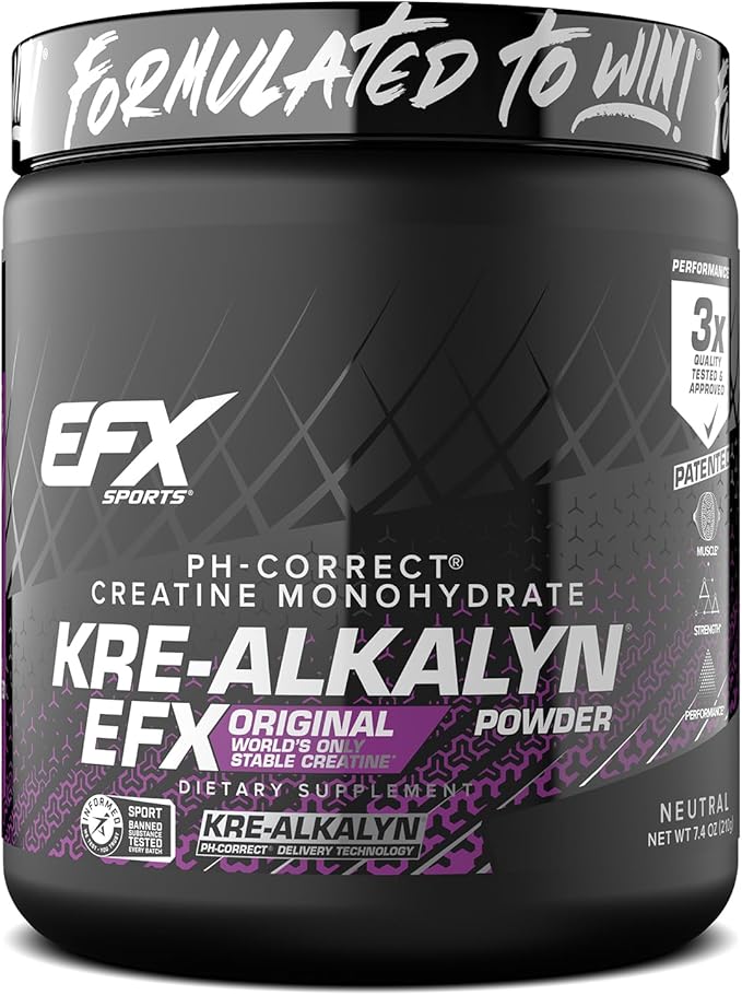 EFX Sports Kre - Alkalyn Powder – pH - Correct Buffered Creatine for Strength, Power & Performance | 220g - United Vitamins