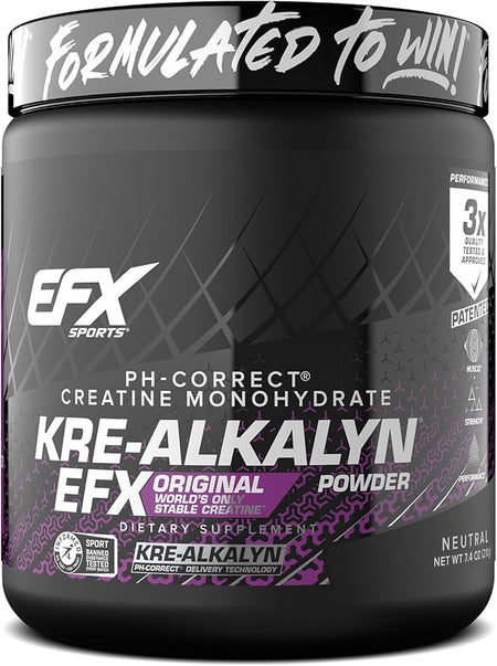 EFX Sports Kre - Alkalyn Powder – pH - Correct Buffered Creatine for Strength, Power & Performance | 220g - United Vitamins