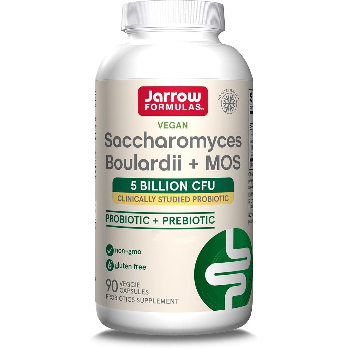 Saccharomyces Boulardii + MOS – Jarrow Formulas | High - Dose Probiotic Yeast | 250mg | 90/180 Vegan Capsules | Lab - Tested; Non - GMO - United Vitamins