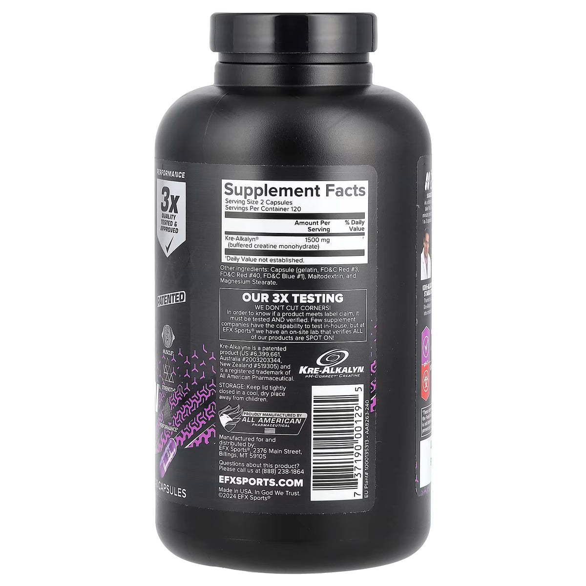 Black supplement bottle with label on a white background at United Vitamins