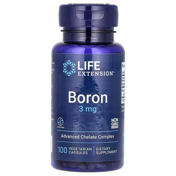 Life Extension Boron 3mg – 100 Vegetarian Capsules | Bone, Joint & Testosterone Support Supplement United Vitamins UK
