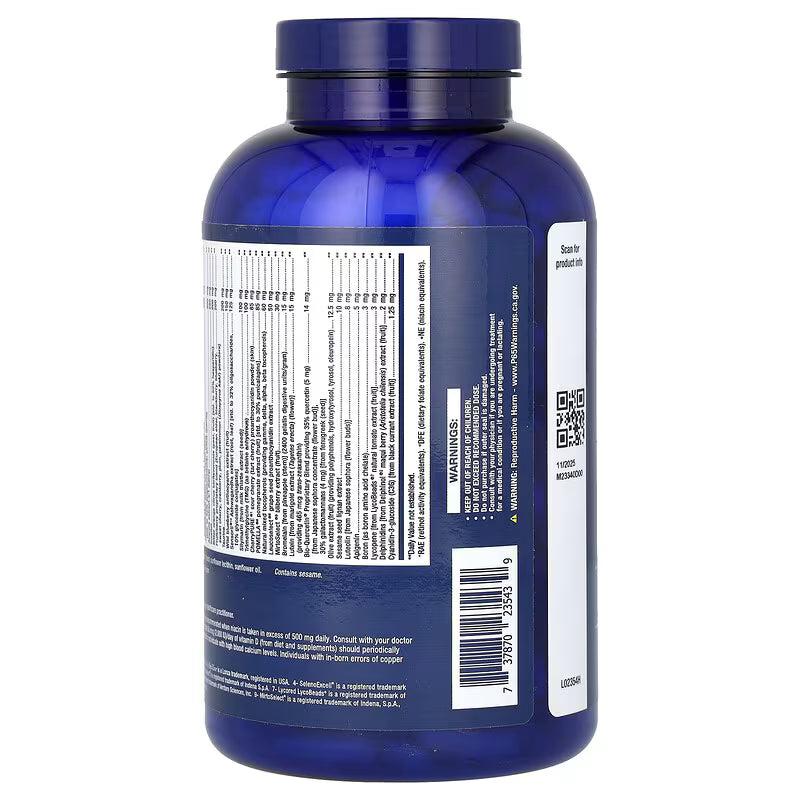 Life extension mix supplement bottle with label on a white background