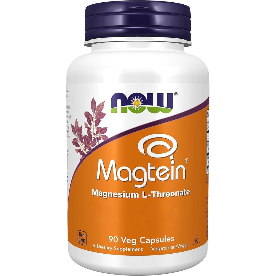 NOW Foods Magtein Magnesium L-Threonate 145 mg, 90 Vegan Capsules - United Vitamins