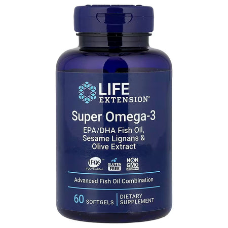 Life Extension Super Omega-3 EPA/DHA with Sesame Lignans and Olive Extract – 60 Softgels – Heart, Brain & Joint Support Supplement UK